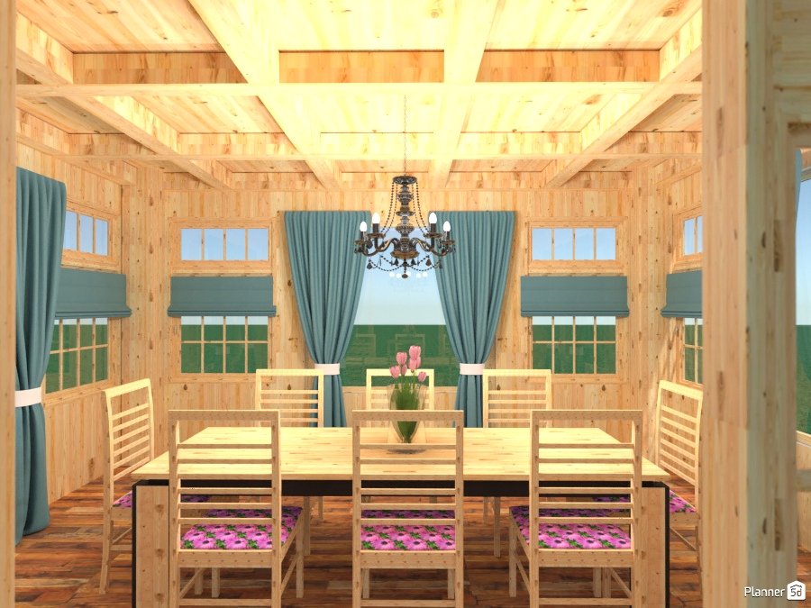 beamed porch dining #2071558 by Joy Suiter