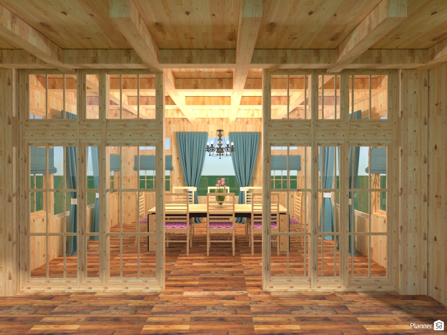 beamed porch dining #2071561 by Joy Suiter