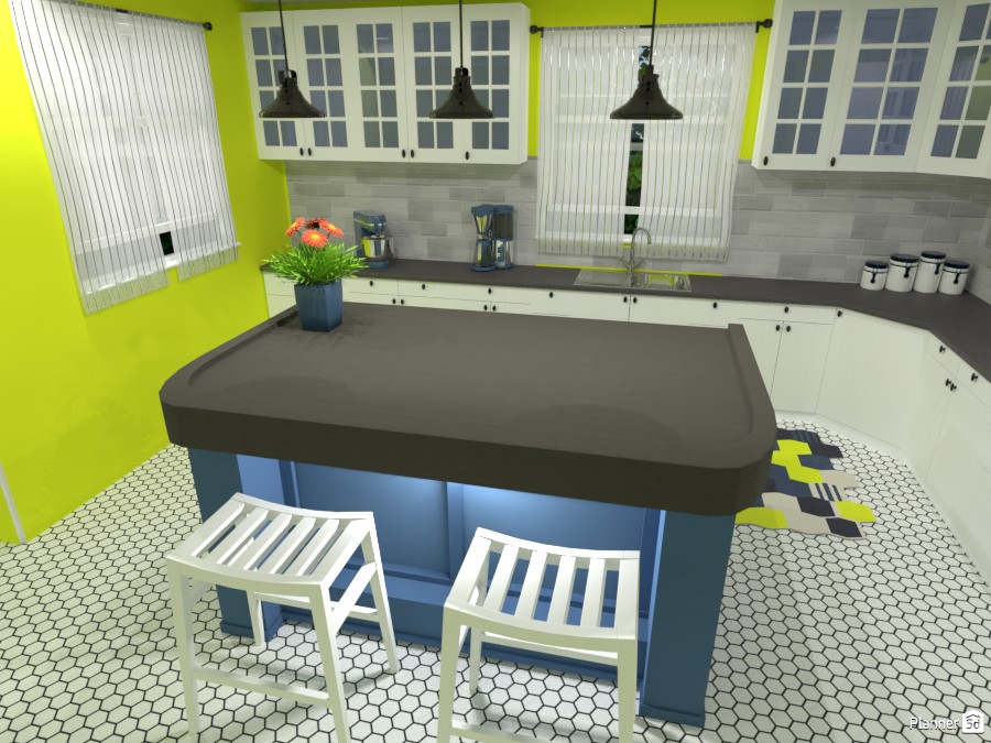 Yellow & Blue Kitchen #3055657 by ESK