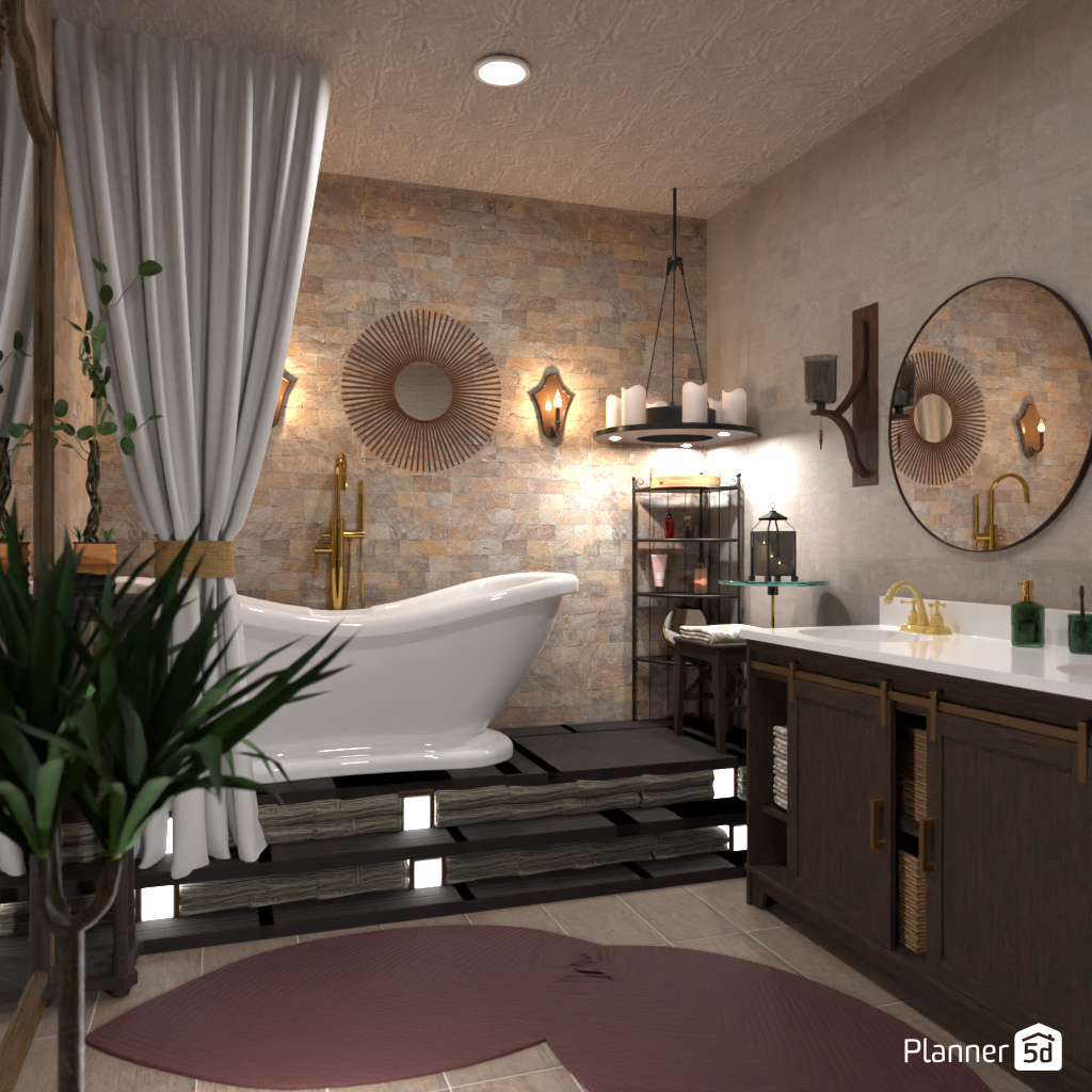 Bath in a candle light #19215276 by Editors Choice