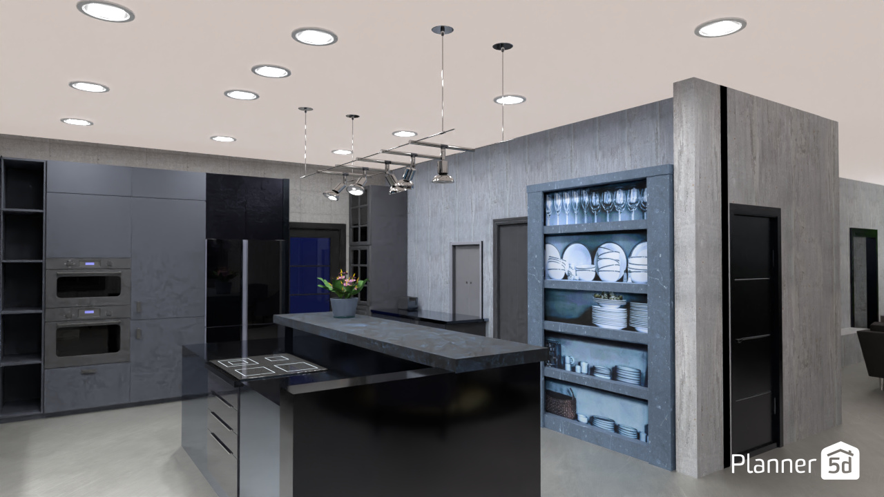 Modern kitchen other side #12743191 by Aldona