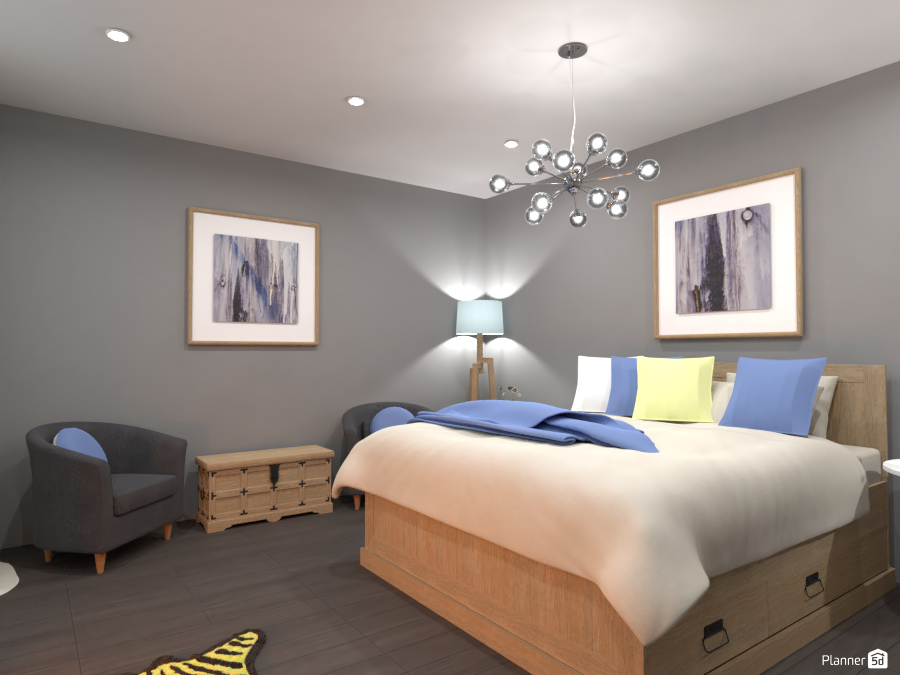 Blue and Yellow Bedroom 5851273 by Doggy image