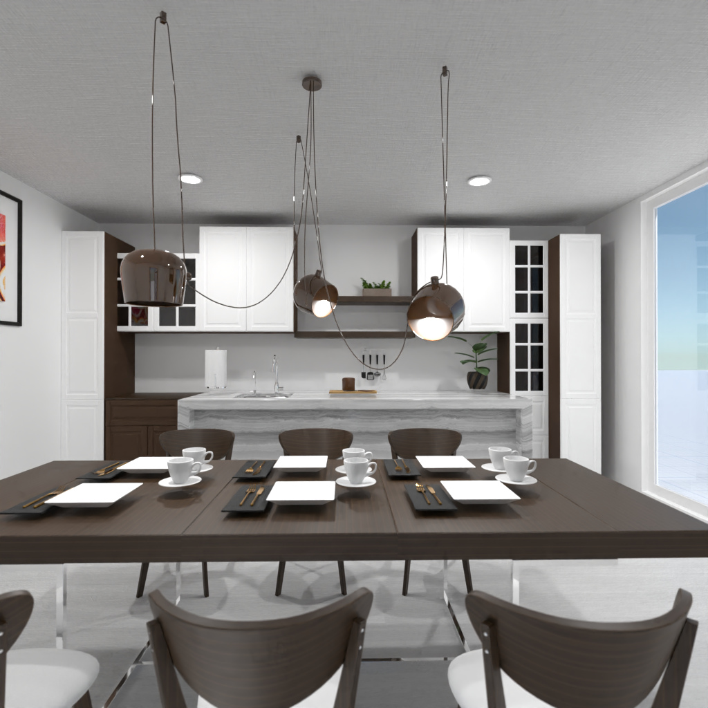 Brown and White Kitchen #11480432 by Editors Choice