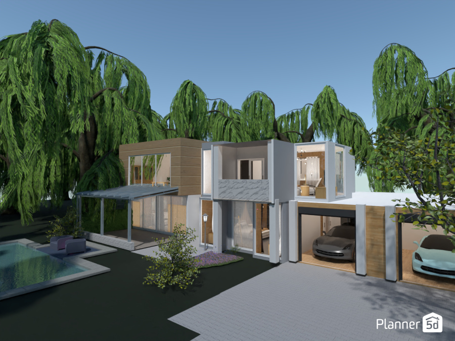 Modern, Two Story Forest House #9772196 by S.D