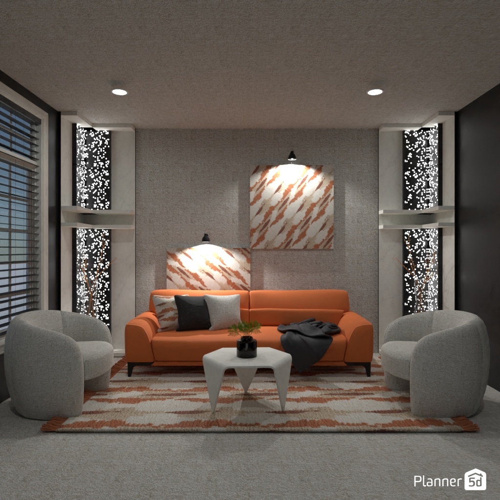 Orange sofa #32018368 by Editors Choice