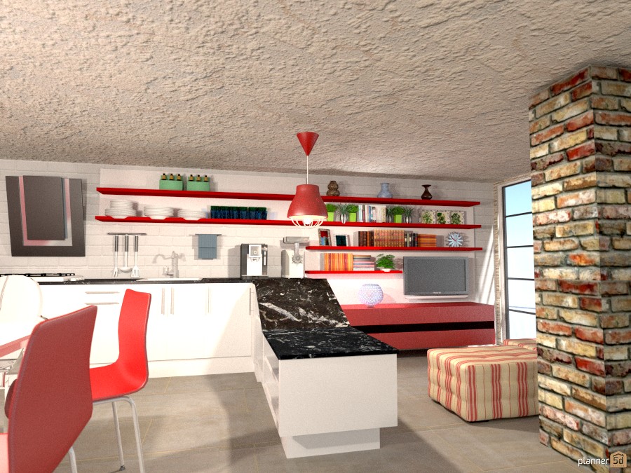 Kitchen Red & White #1233752 by Micaela Maccaferri
