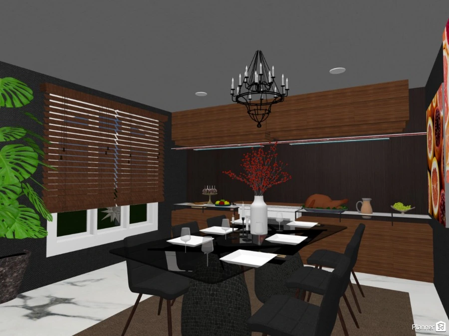 Kitchen with black table #120308 by Karina Harper