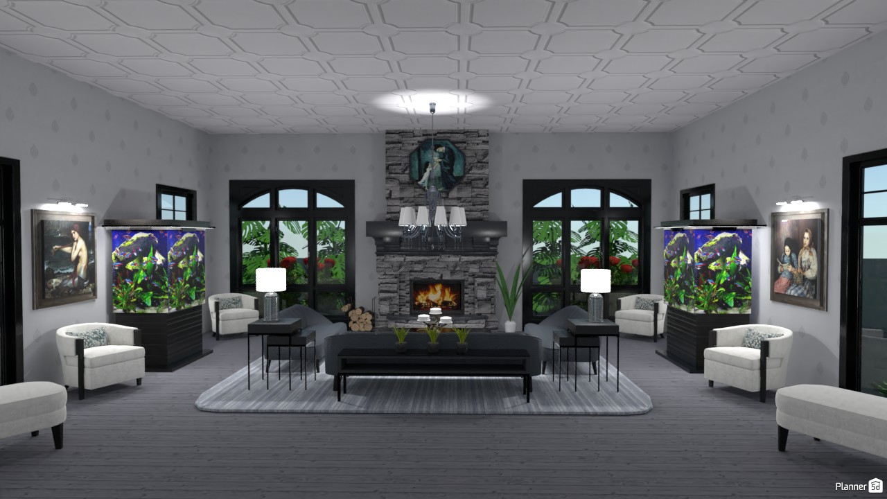 Fish tank formal living room #4934545 by Aldona