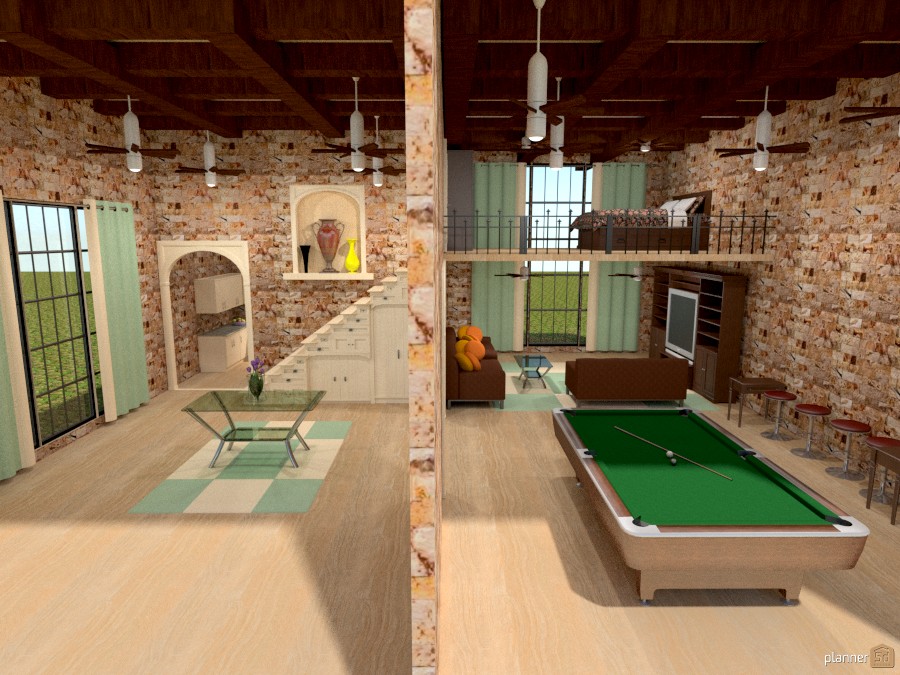 pool room with loft #1247230 by Joy Suiter