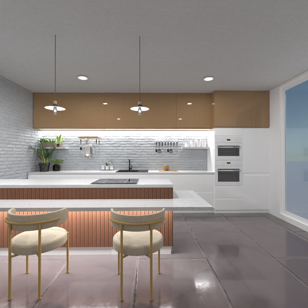 Brown and White Kitchen #11511540 by Editors Choice