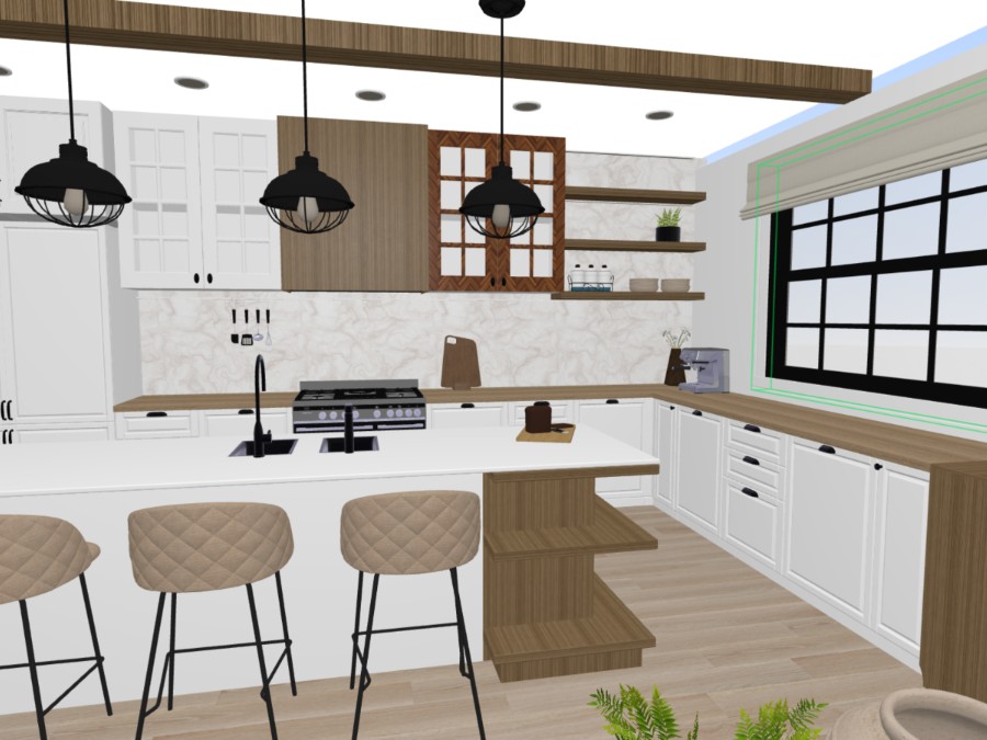 American Style template - Living + Kitchen #26207692 by User 178267828