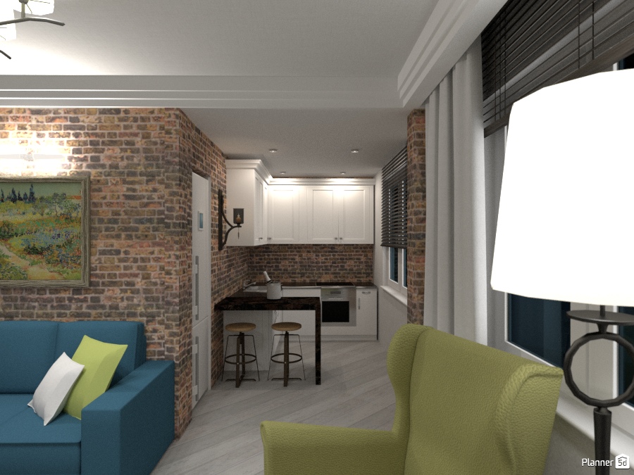 двухкомнатная хрущевка в стиле лофт #1381389 by Елена