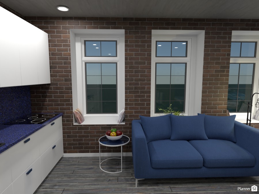 Marine apartment kitchen and couch #3619760 by Rita