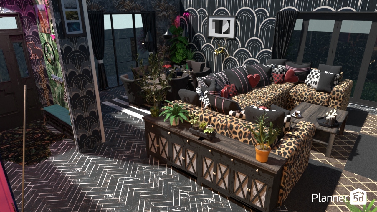 Dramatic Moody maximalist Living/Dining Room #3397152 by ShakaLakaDeAlpaka