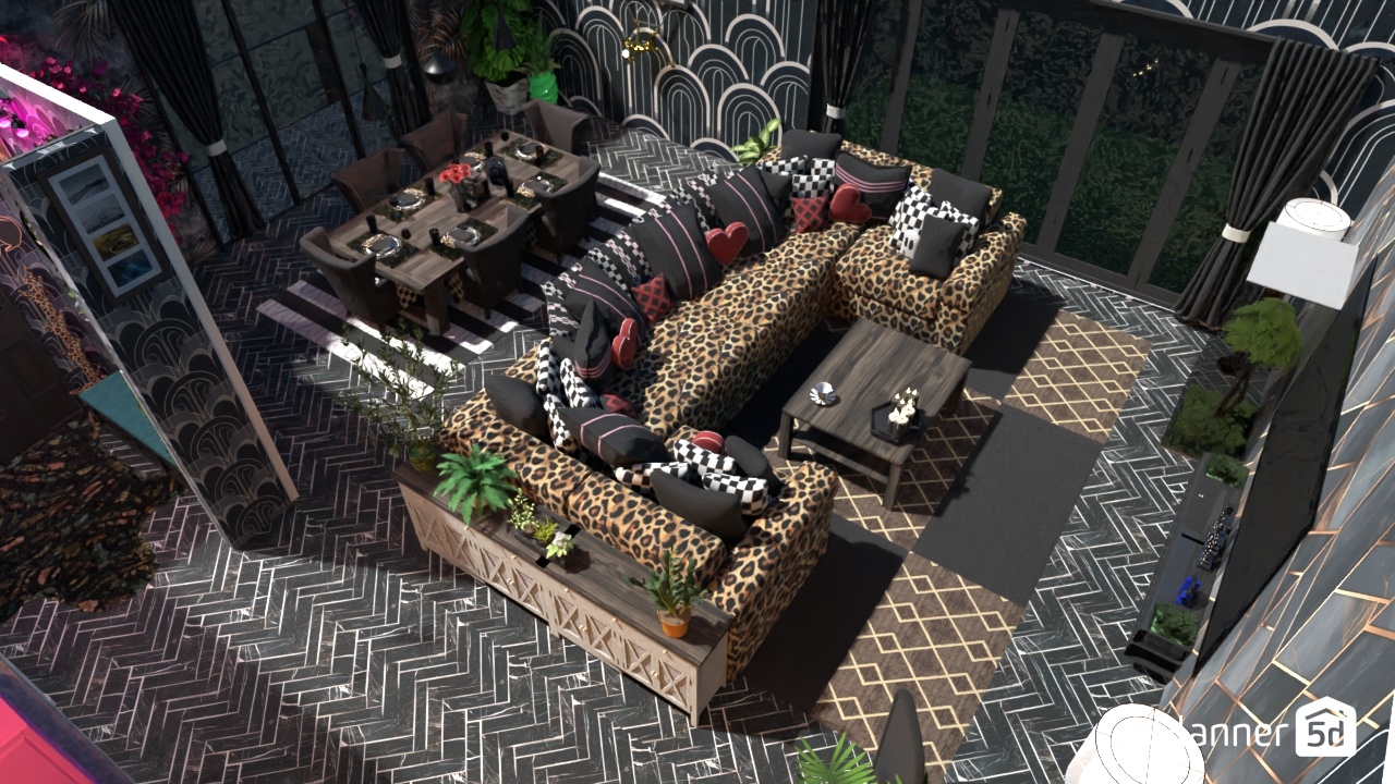 Funky Living Room and Dining Room #30857748 by ShakaLakaDeAlpaka