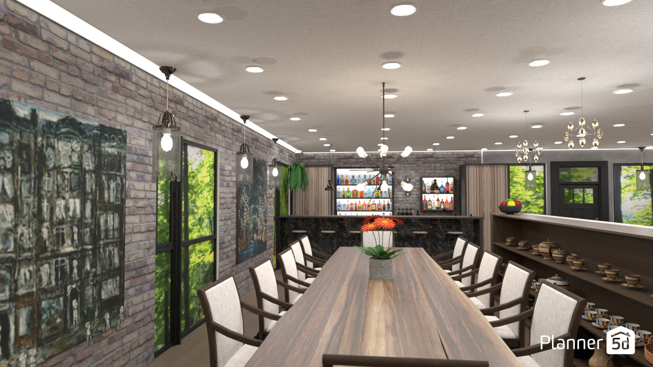 Dining area with bar at end #18179764 by Aldona