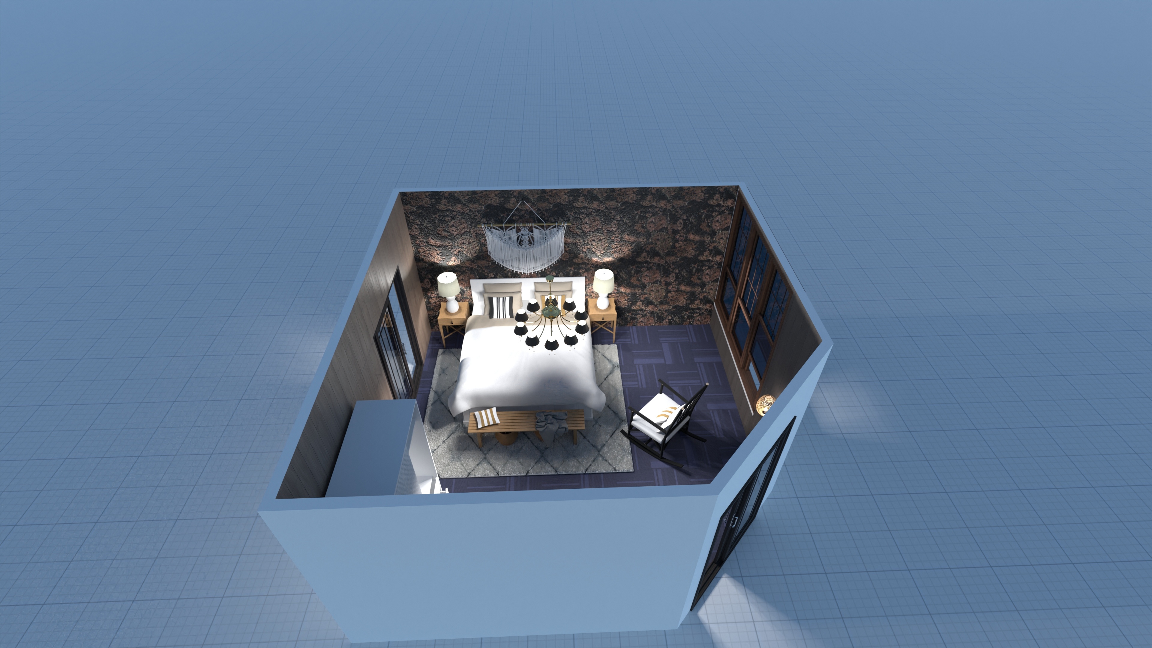 Antique bedroom interior #26050648 by Queen