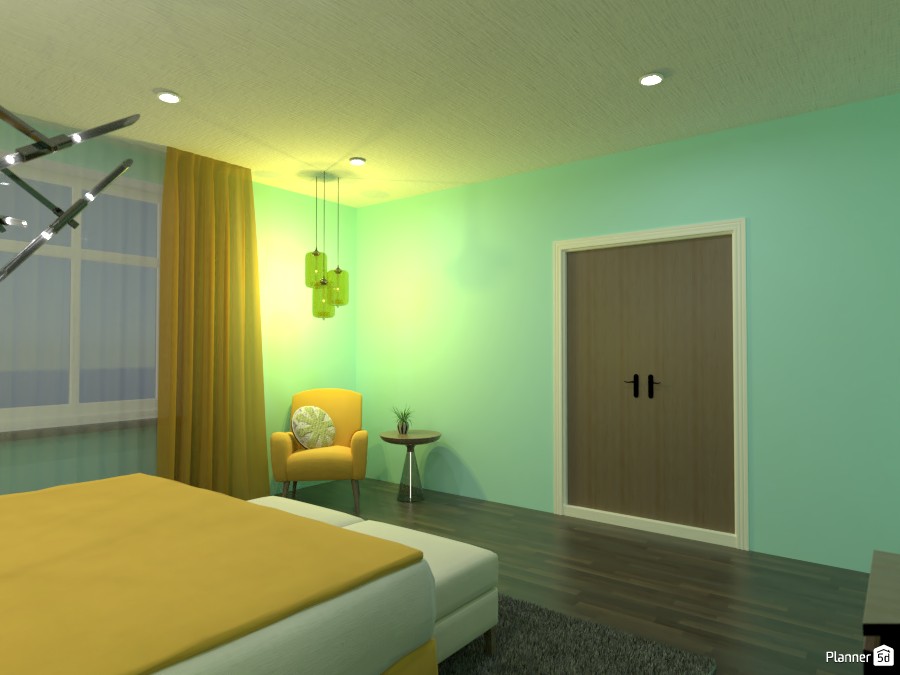 Blue and Yellow Bedroom #4625675 by Doggy