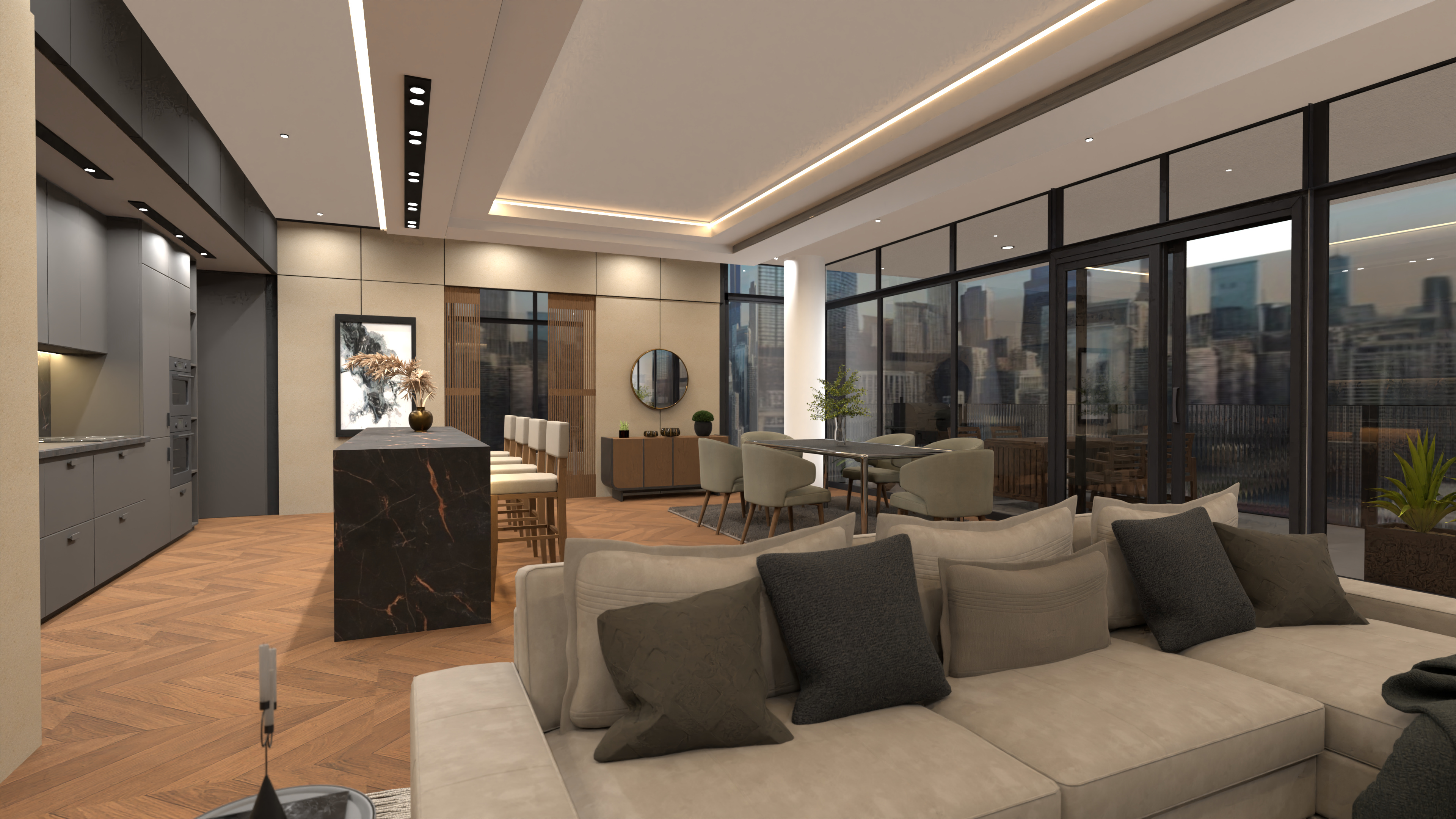 downtown luxury living room #21409074 by Michel