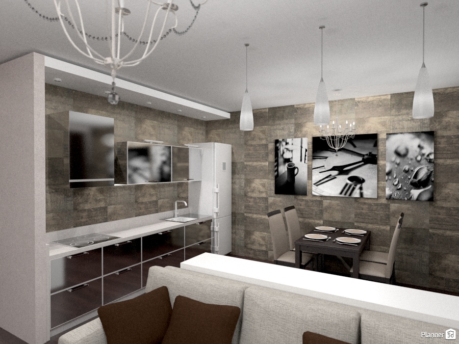 Гостиная-кухня-столовая #1283974 by Ольга Строева