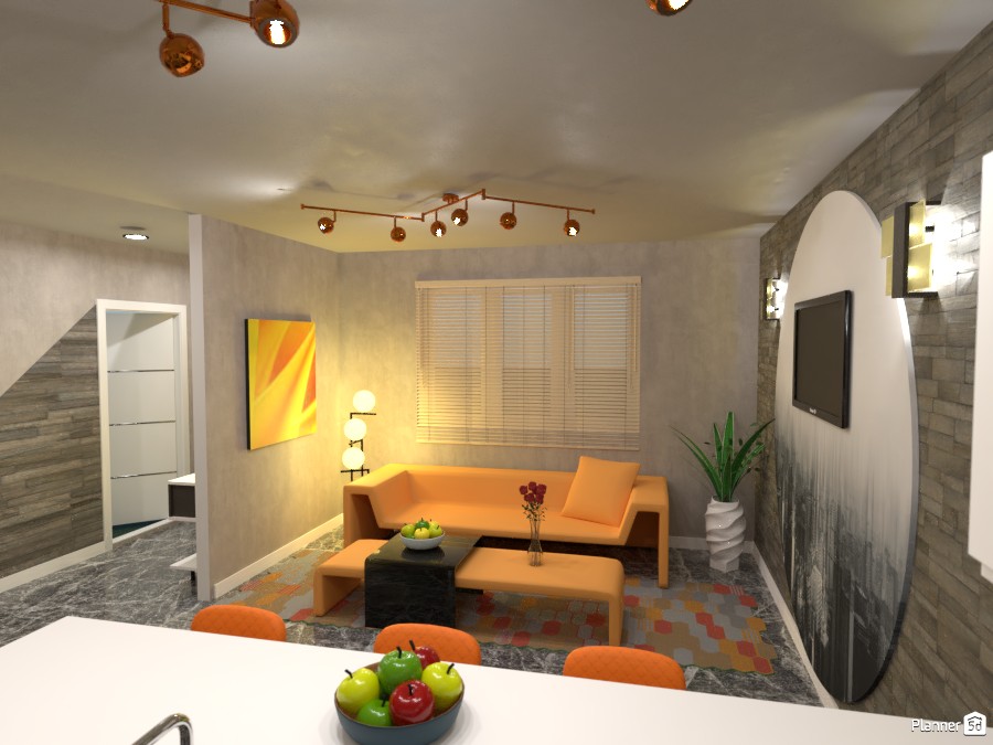 Kitchen with living room #3500621 by Moonface