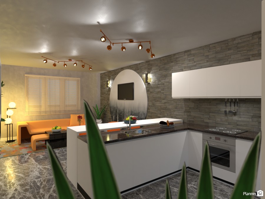 Kitchen with living room: Kitchen #3500625 by Moonface