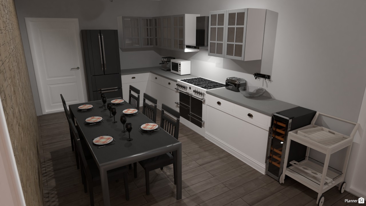 Kitchen with dining room #3523723 by Laura