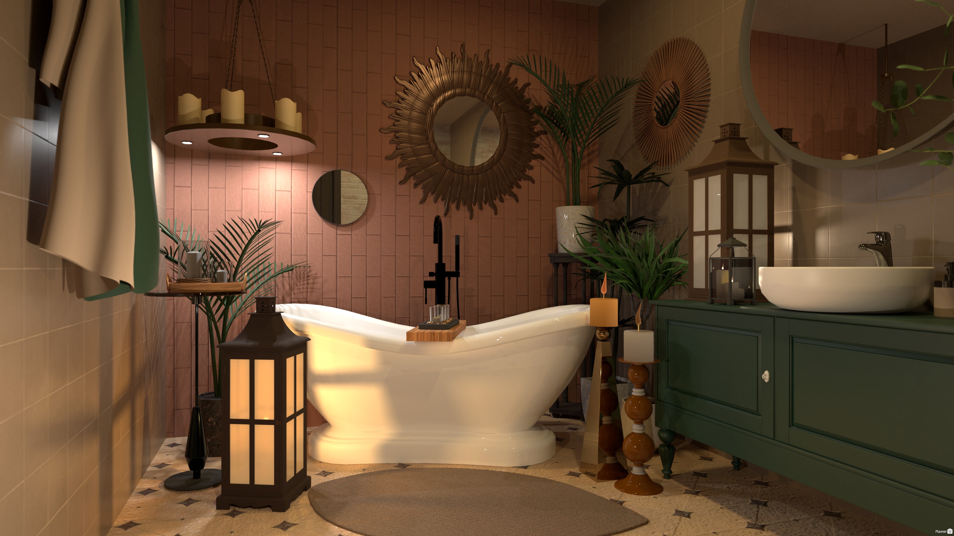 Bathroom in a candle light #5632225 by Natasha