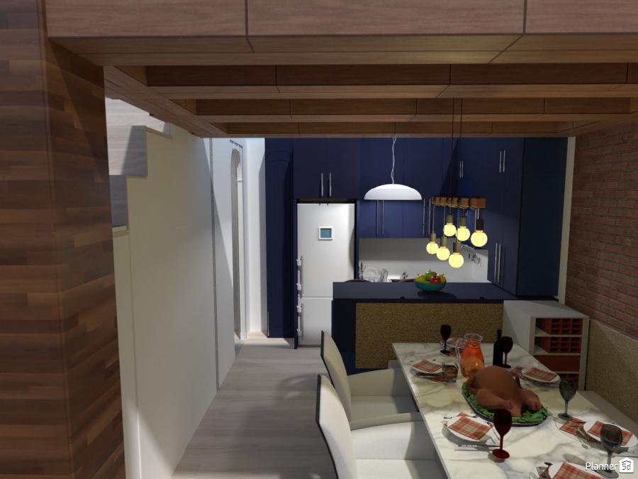 Cozinha e Sala de jantar Loft 47m² #2833761 by Eder Araujo