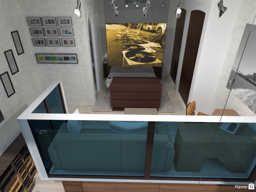 Quarto Sala Mezanino Loft 47m² #2829120 by Eder Araujo