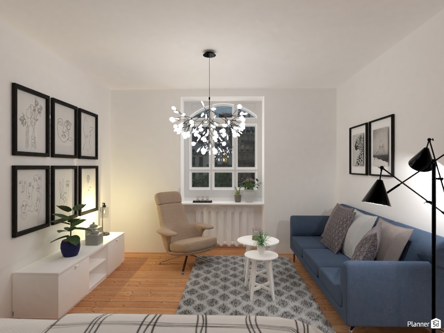 Small and clean city apartment / Living room + bedroom #3414897 Por Lucija Marko