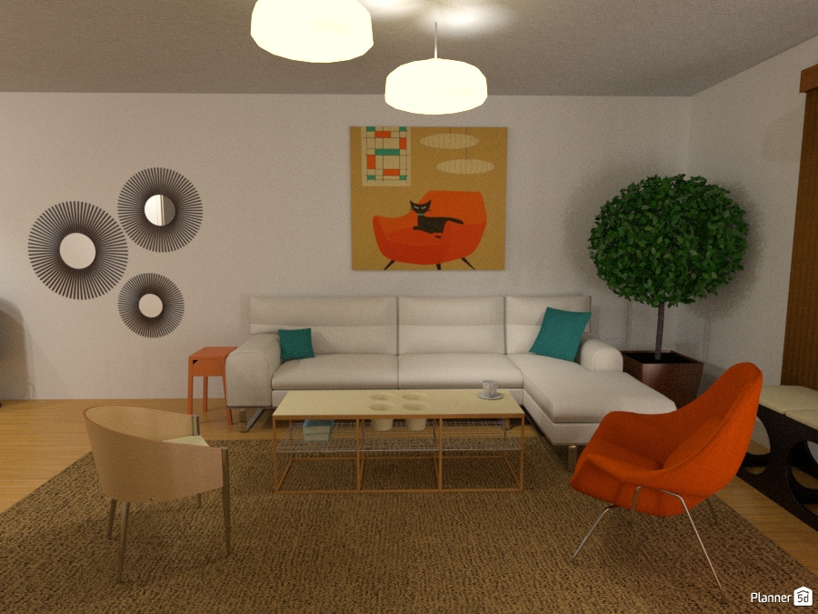 Cozy mid-century modern living Room 1495765 by Pisces Rising Design image