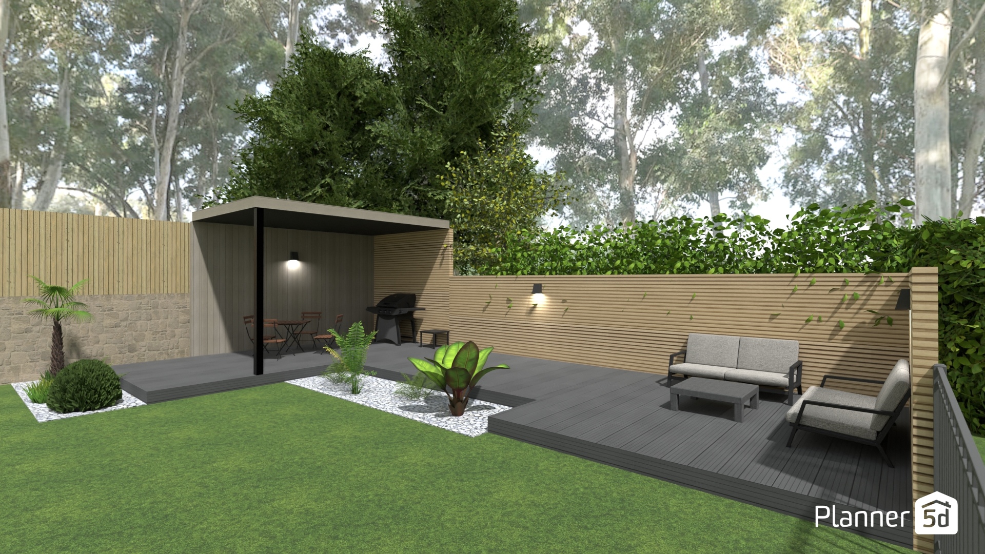 Composite gazebo and decking with Slatted screening #26303152 by TimberPro