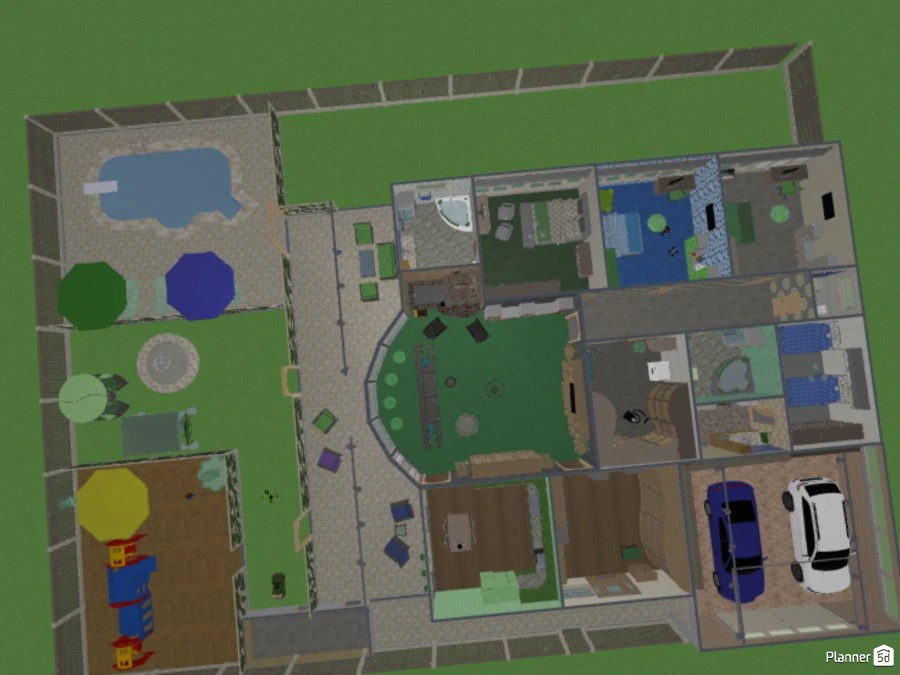 дом с бассейном - Free Online Design | 3D Floor Plans by Planner 5D