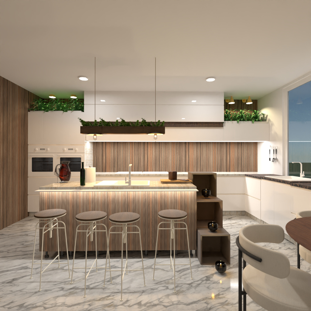 Brown and White Kitchen #11501288 by Editors Choice