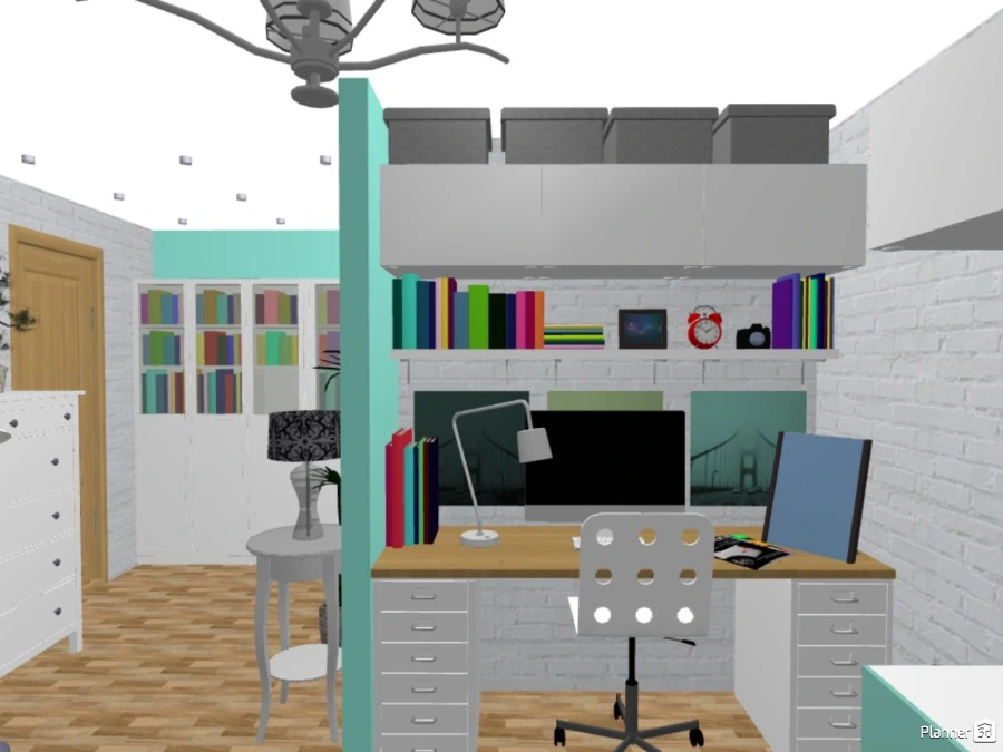 Гостиная-кабинет-гардеробная #68568 by POLINA TURINSKAYA