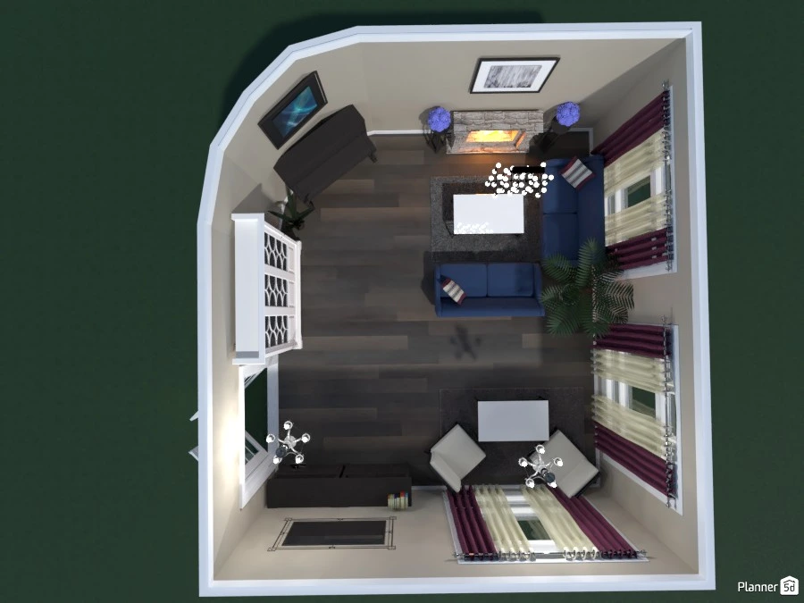 LIVING ROOM WITH A PIANO #82091 by Huzaifah Al-Quraishi