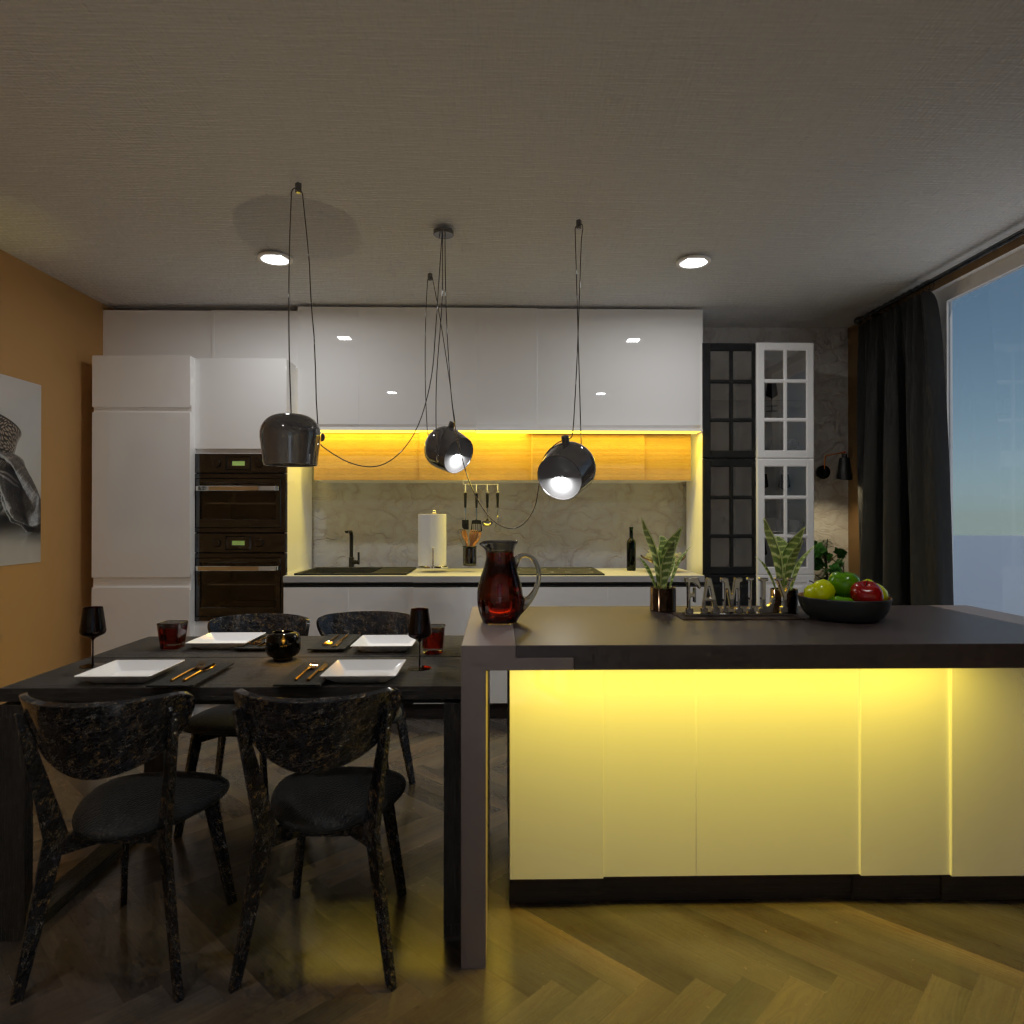 Brown and white kitchen #11487108 by Editors Choice