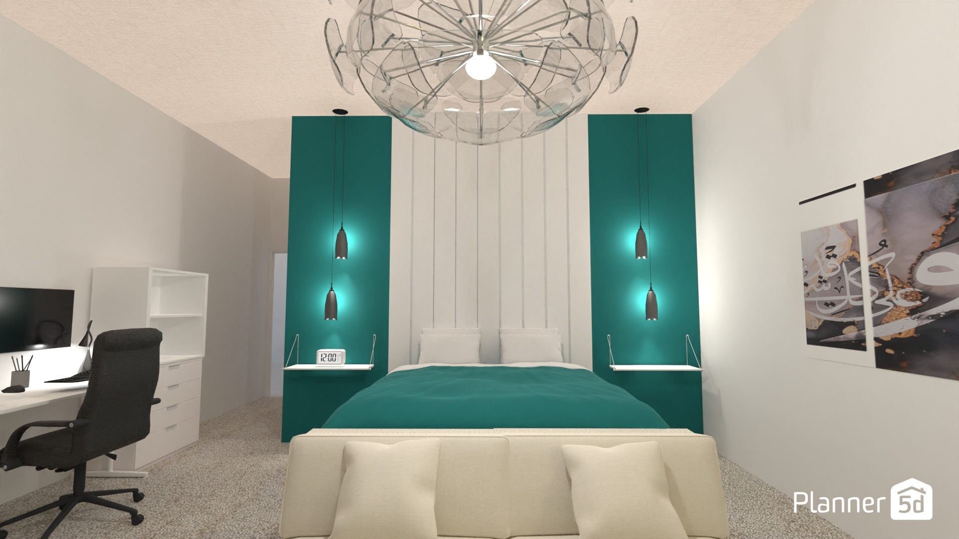 Zov & Kar bedroom V4 turquoise #24726292 by KZ
