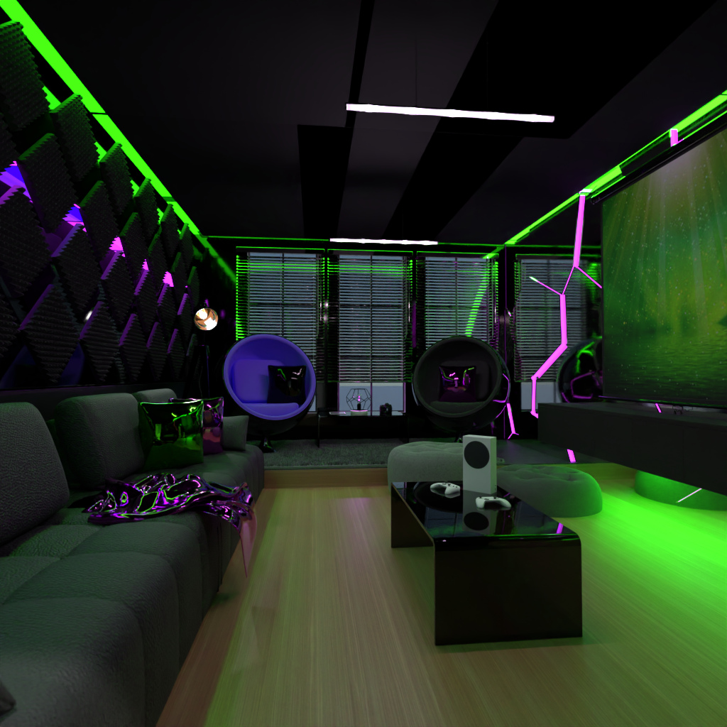 Cyberpunk Living Room  Cyberpunk interior, House design, Room