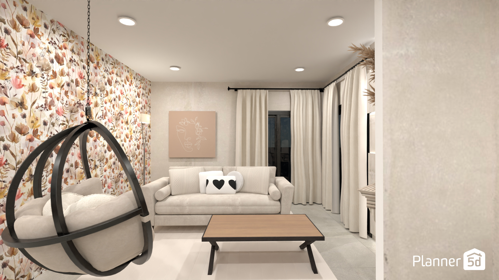 Wohnzimmer beige rosa schwarz #16242175 by Rachel L