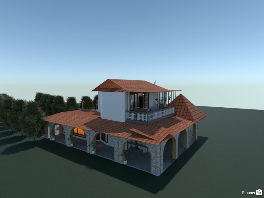 Hiša v kateri je soba z jedilnico in dnevnim prostorom #3769929 by Tatjana