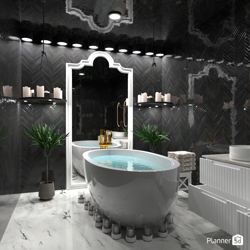 Bath with candles #19210548 by Editors Choice