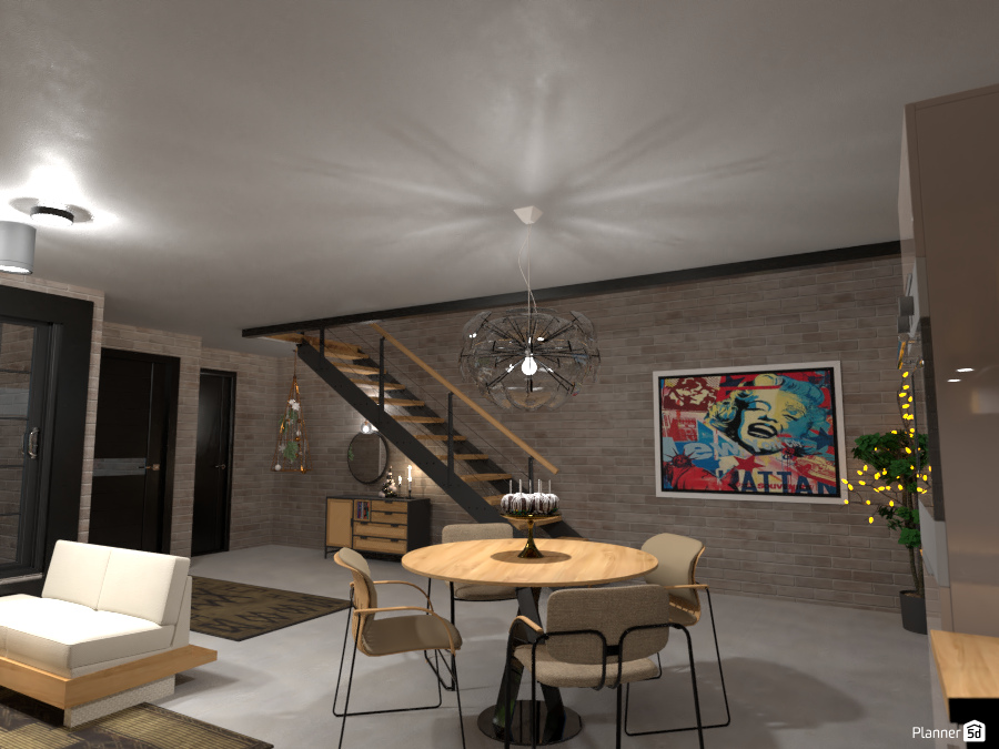 Industrial Loft 6x15 mq: Dining Side 6004216 by Fede Lars image