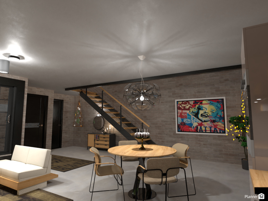 Industrial Loft 6x15 mq: Dining Side #6004216 by Fede Lars
