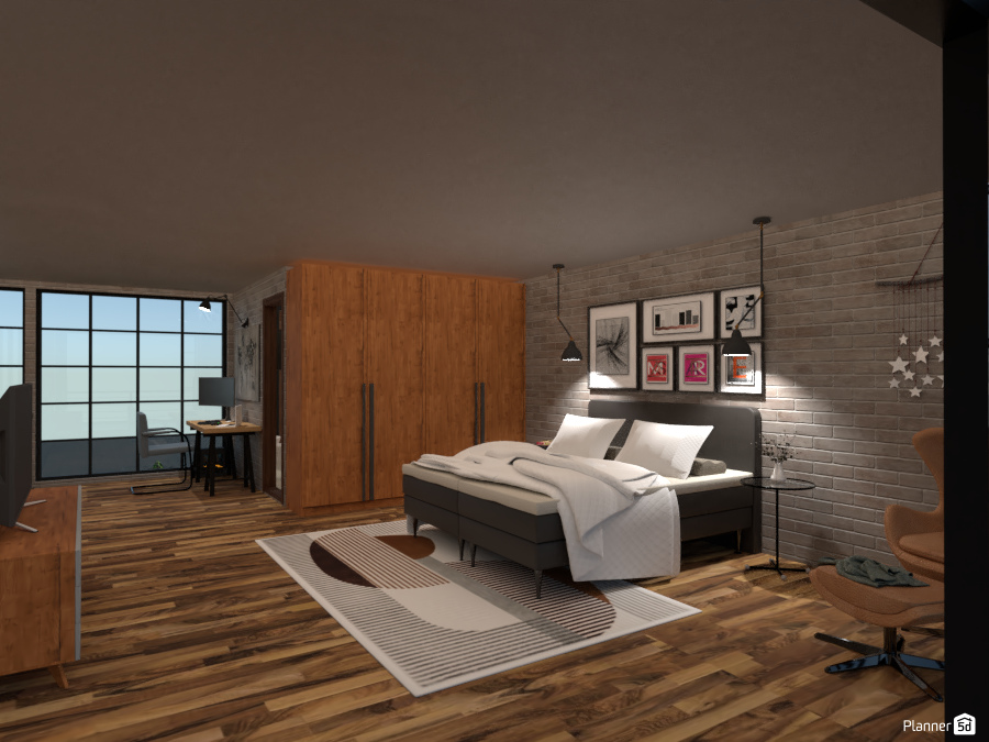 Industrial Loft 6x15 mq: Bedroom 6005192 by Fede Lars image