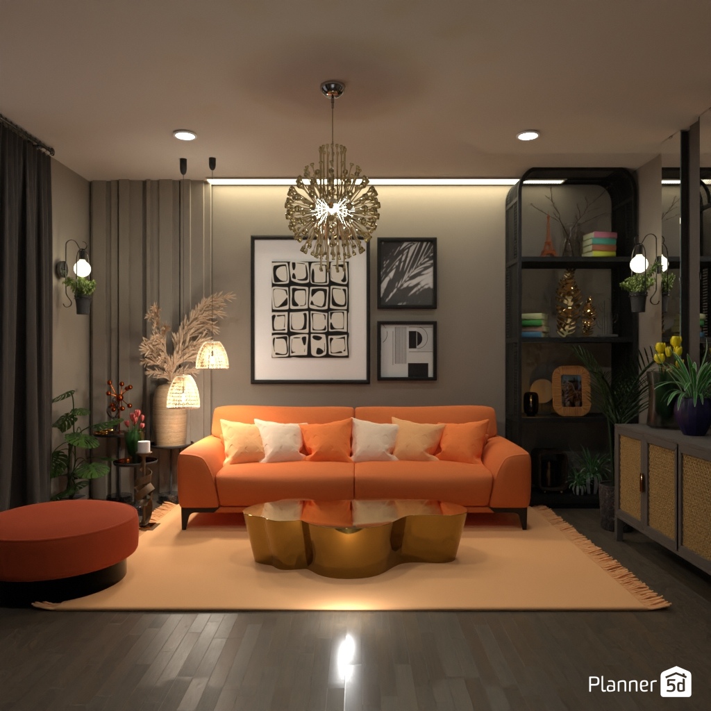 Orange sofa #24653416 by Editors Choice