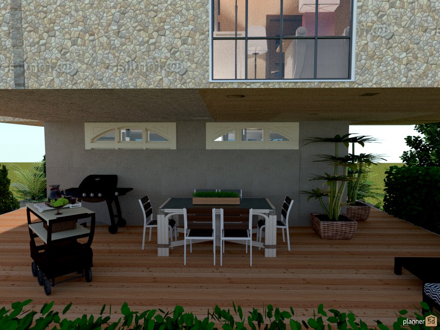 Loft con balconata: patio #1150436 by Micaela Maccaferri