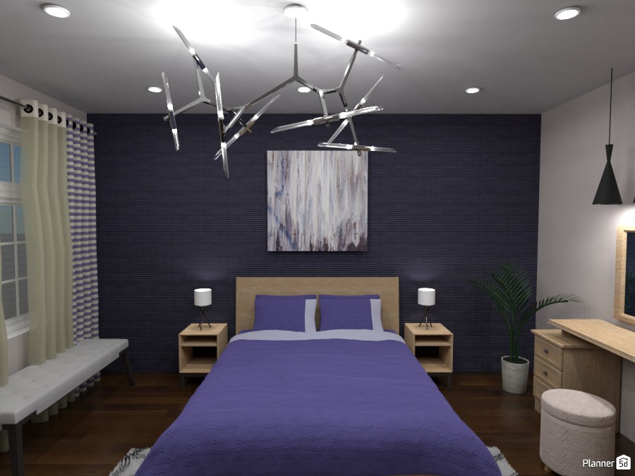 Bedroom with accent wall #4583057 by Rita