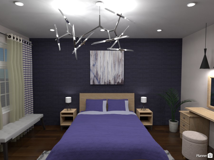 Bedroom with accent wall 4583057 by Rita image
